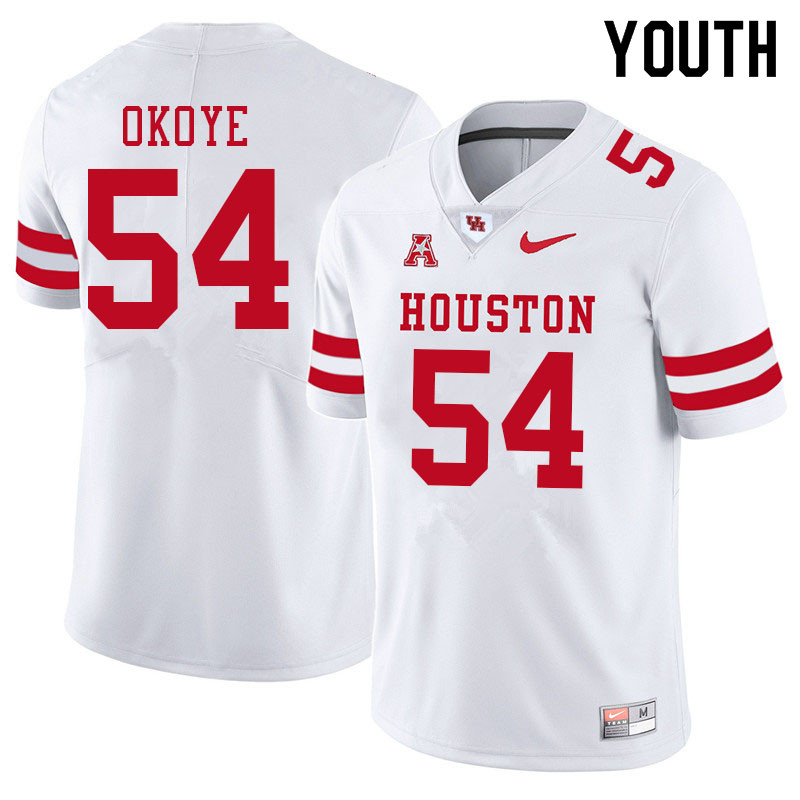 Youth #54 Blake Okoye Houston Cougars College Football Jerseys Sale-White
